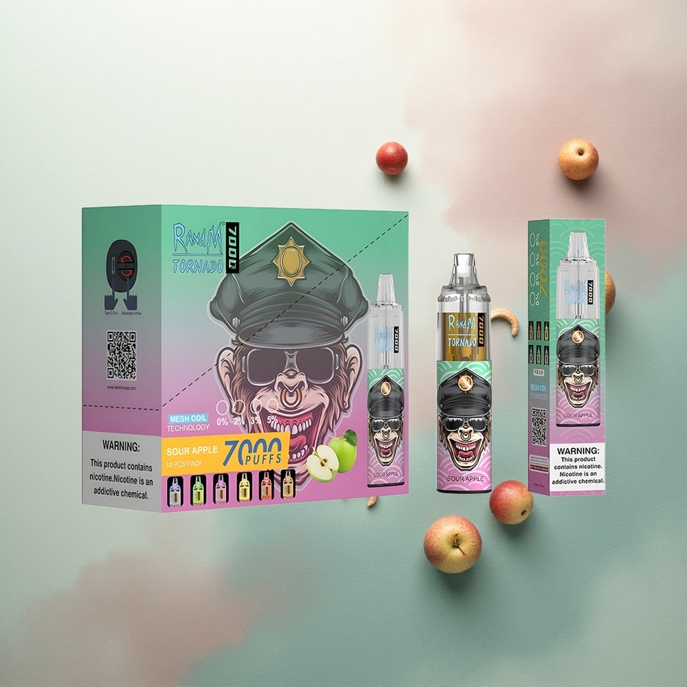 RandM Fumot Tornado 7000 Puffs Sour Apple Mesh 850mAh 5% Nicotine