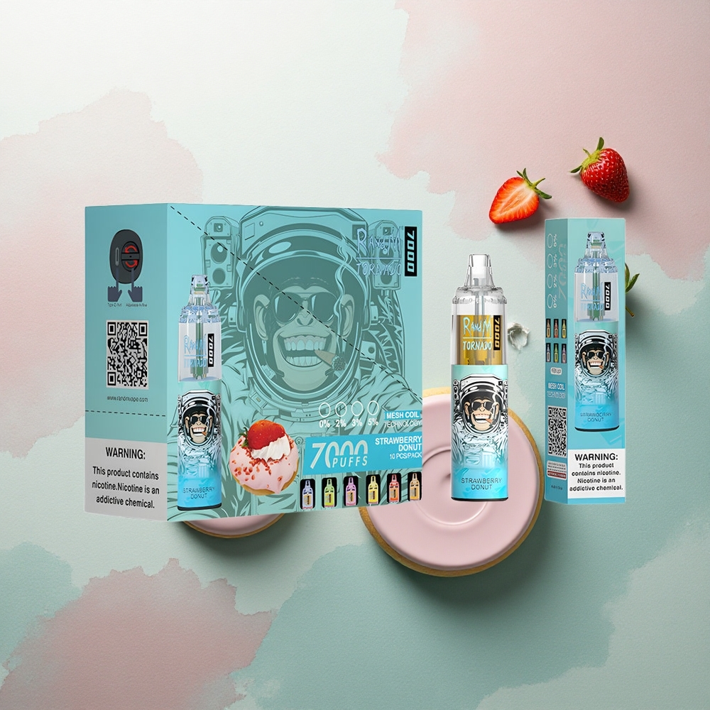 RandM Fumot Tornado 7000 Puffs Strawberry Donut Mesh Coil 850mAh 5% Nicotine