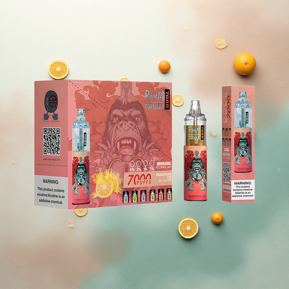 RandM Fumot Tornado 7000 Puffs Tangerine Ice Mesh Coil 5% Nicotine 850mAh