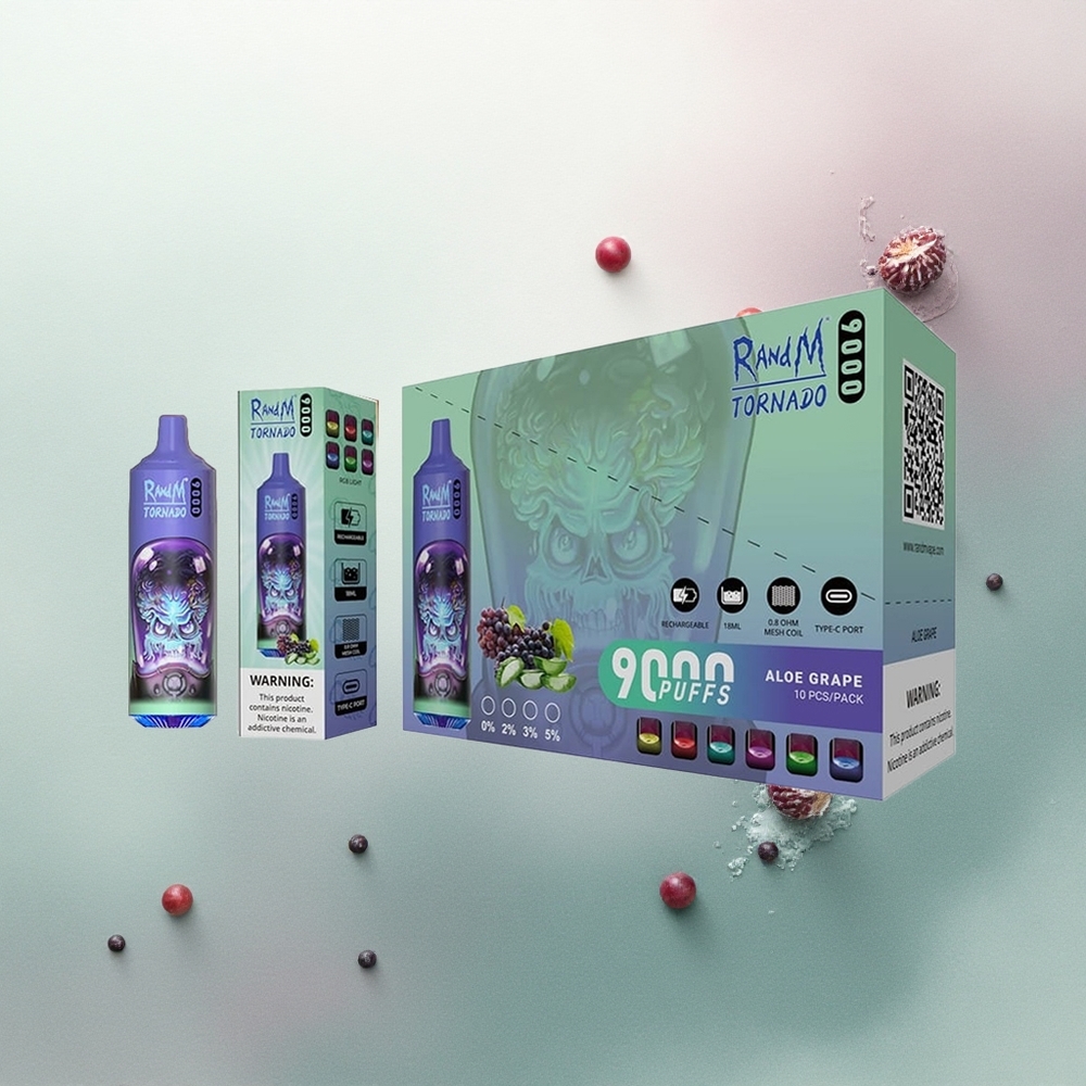 RandM Fumot Tornado 9000 Puffs Aloe Grape Mesh Coil 18mL 850mAh