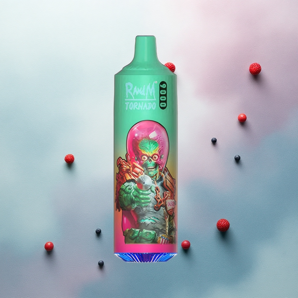 RandM Fumot Tornado 9000 Puffs Blue Razz Kush Mesh 18mL 850mAh RGB