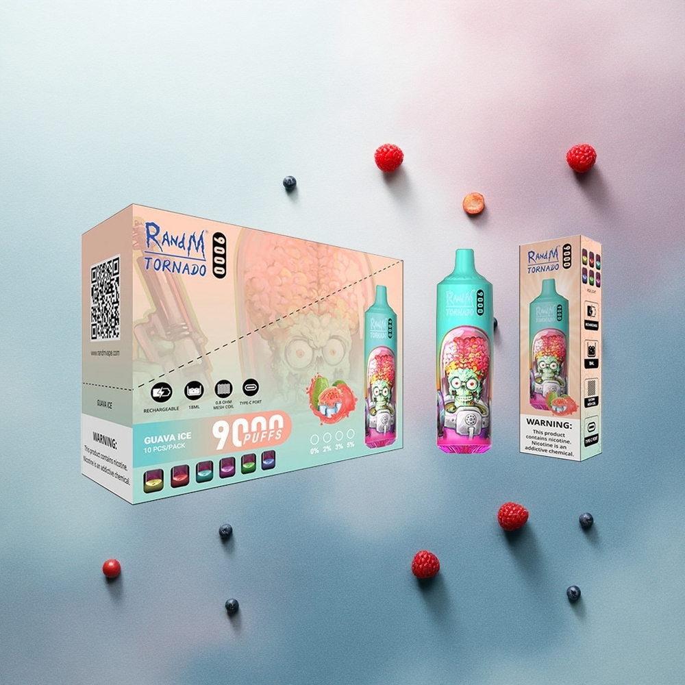 RandM Fumot Tornado 9000 Puffs Blue Sour Raspberry 850mAh 18mL Mesh Coil