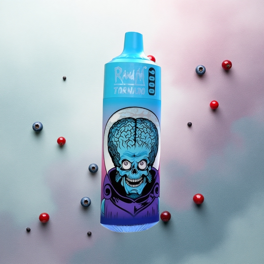 RandM Fumot Tornado 9000 Puffs Blueberry Cherry Cranberry Mesh Coil 18mL 850mAh