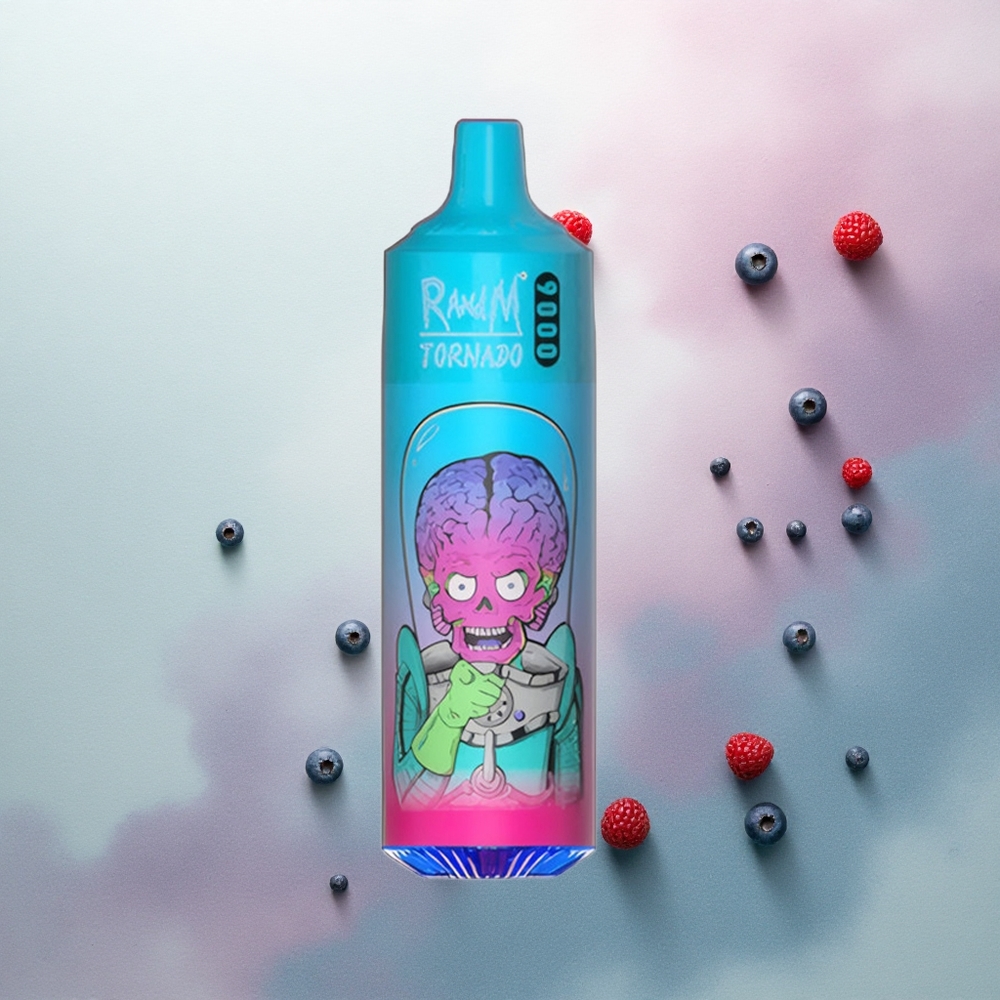RandM Fumot Tornado 9000 Puffs Blueberry Raspberry 850mAh 18mL Mesh Coil