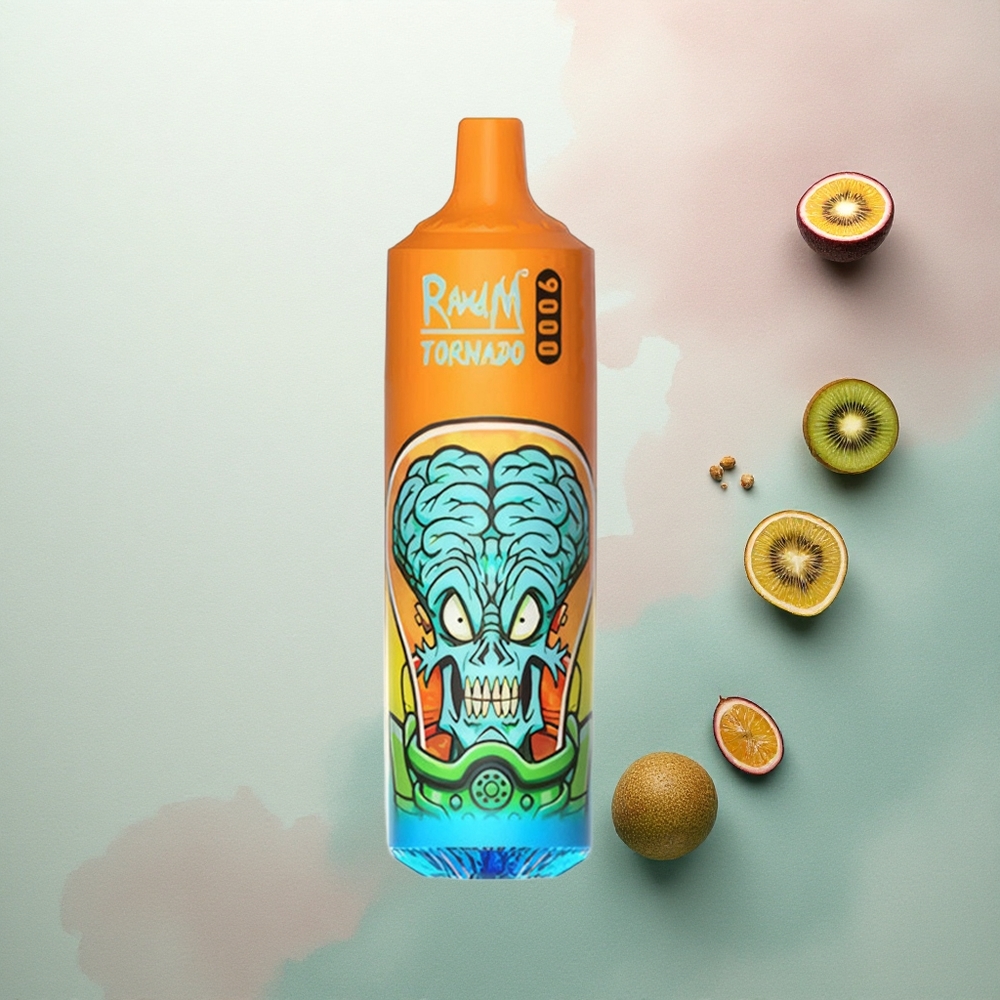 RandM Fumot Tornado 9000 Puffs Kiwi Passion Fruit Guava 850mAh 18mL Mesh Coil