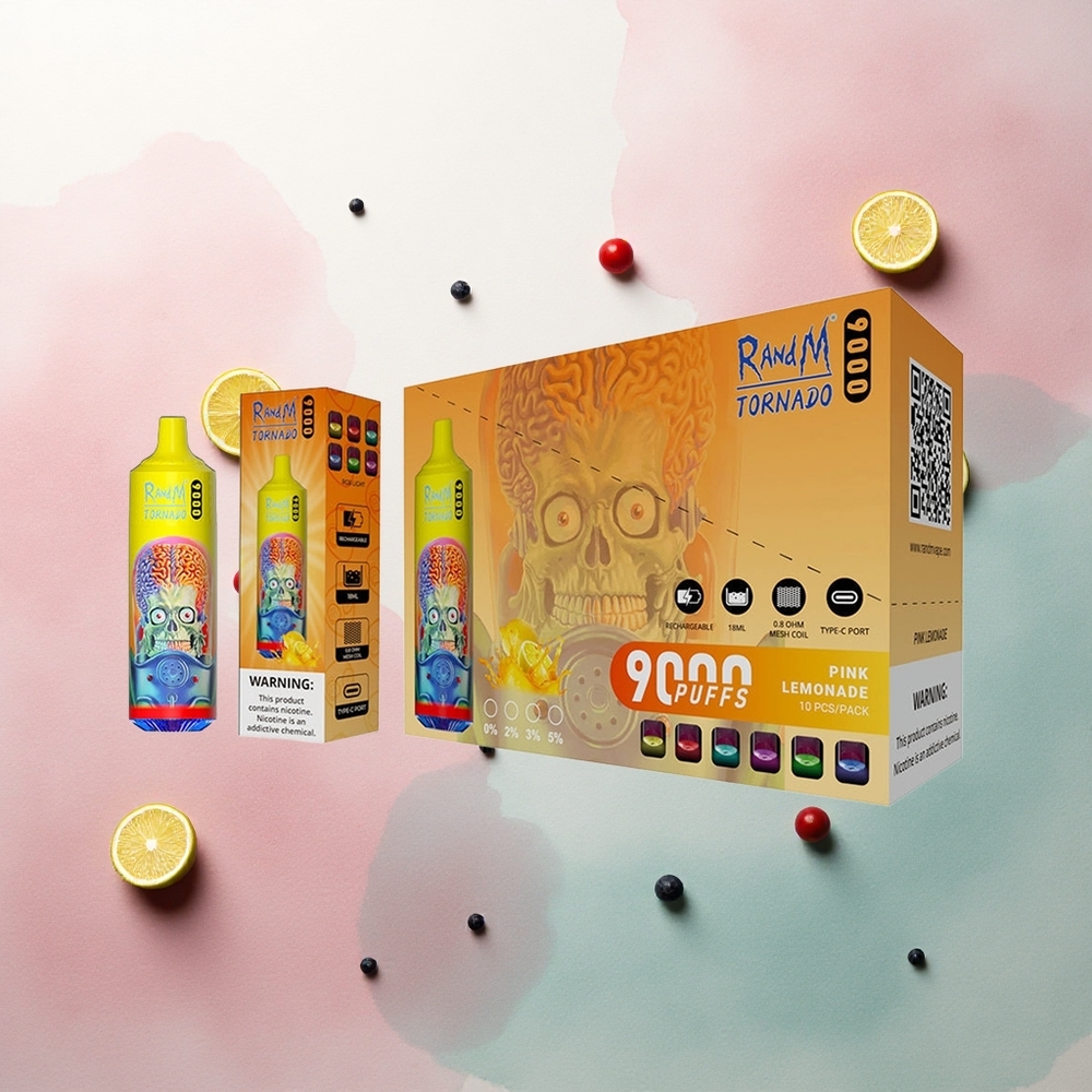 RandM Fumot Tornado 9000 Puffs Pink Lemonade 18mL Mesh Coil 850mAh