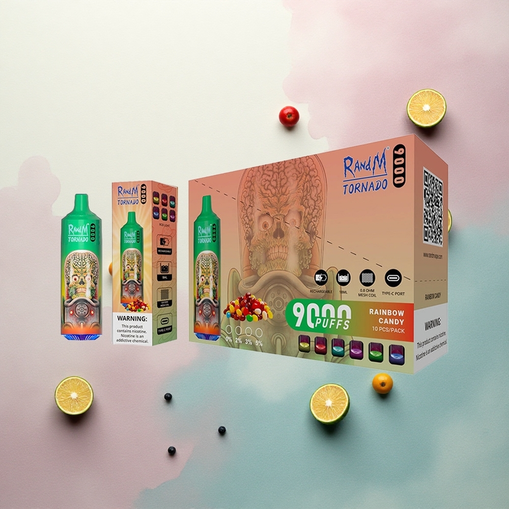 RandM Fumot Tornado 9000 Puffs Rainbow Candy 18mL Mesh 850mAh