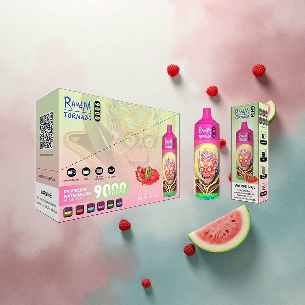 RandM Fumot Tornado 9000 Puffs Raspberry Watermelon 18mL Mesh 850mAh