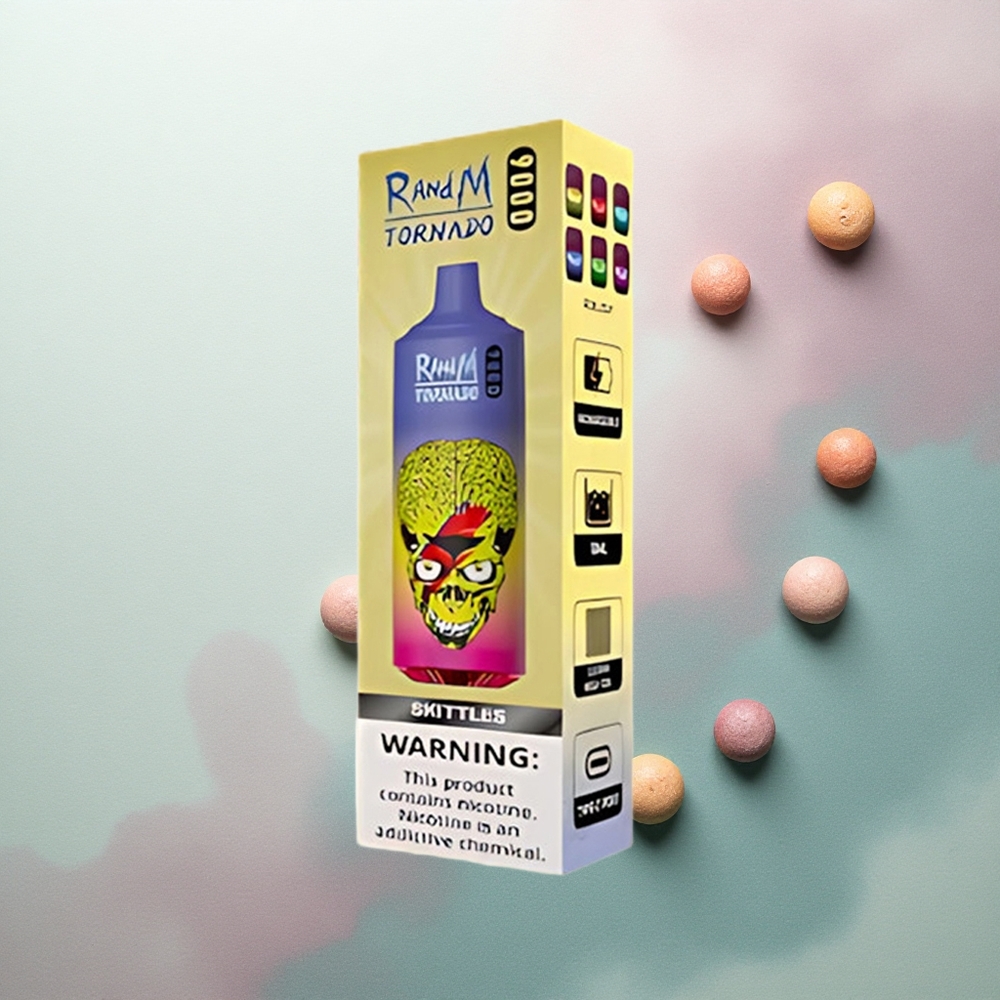RandM Fumot Tornado 9000 Puffs Skittles Rainbow Mesh 18mL 850mAh