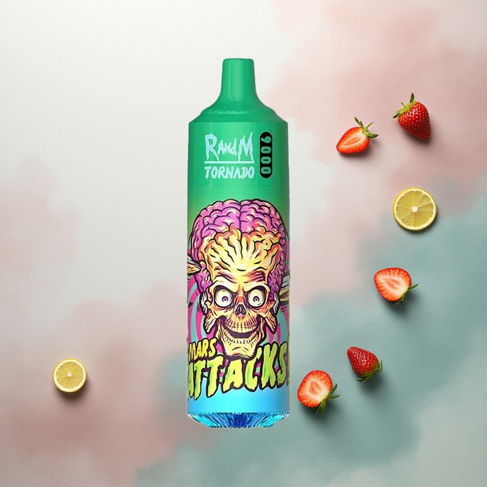 RandM Fumot Tornado 9000 Puffs Strawberry Lemonade 850mAh Mesh Coil RGB Display