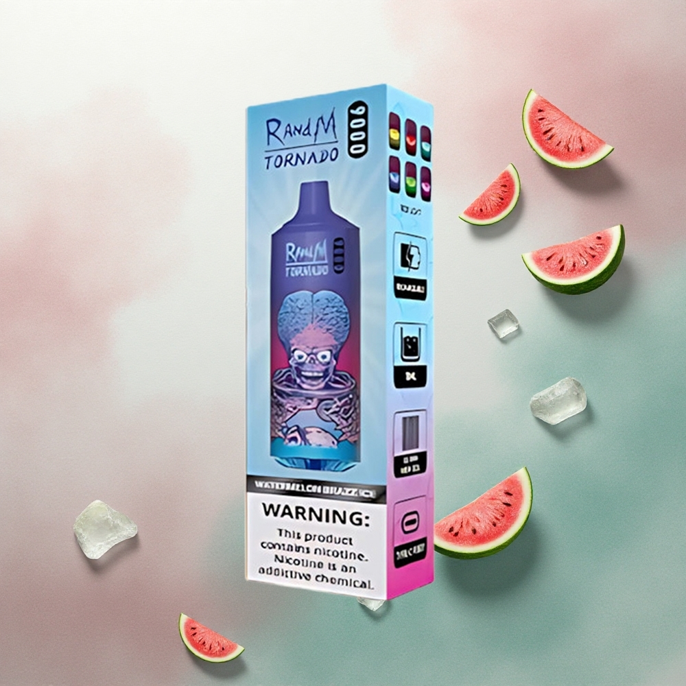 RandM Fumot Tornado 9000 Puffs Watermelon Brazz Ice Mesh Coil 18mL
