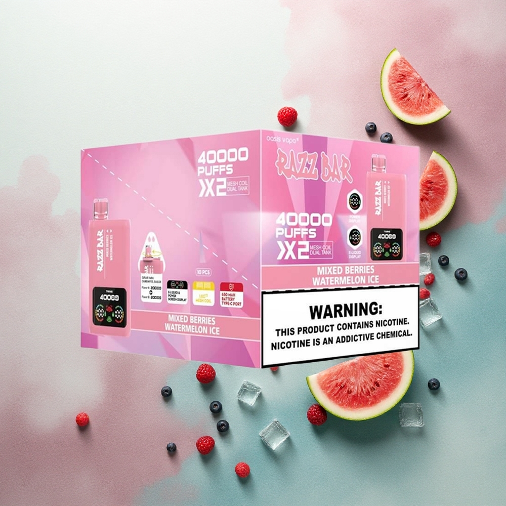 Razz Bar 40000 Puffs Mixed Berries - Watermelon Ice with 5% Nicotine and 650mAh Battery