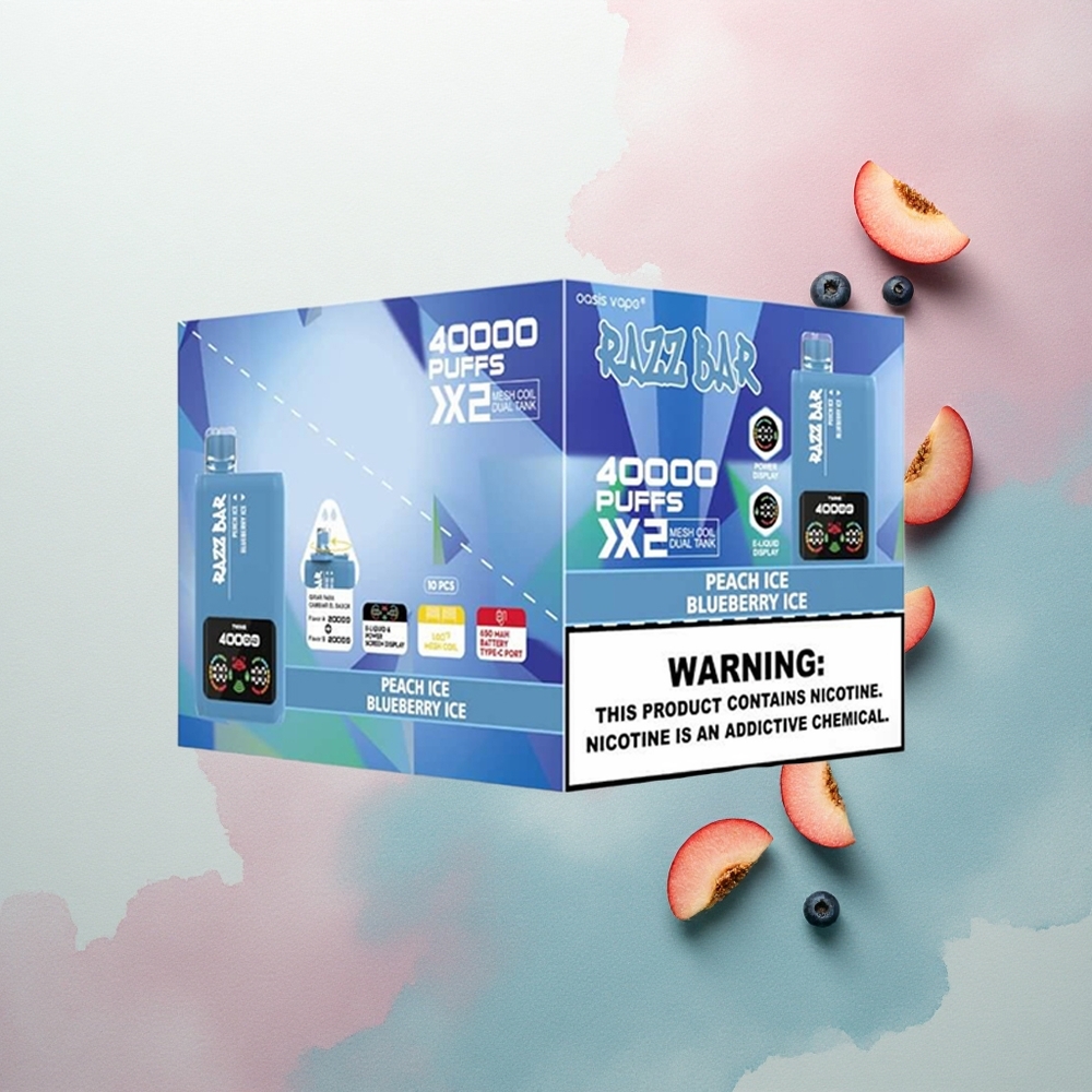 Razz Bar 40000 Puffs Peach Ice - Blueberry Ice 5% Nicotine 650mAh