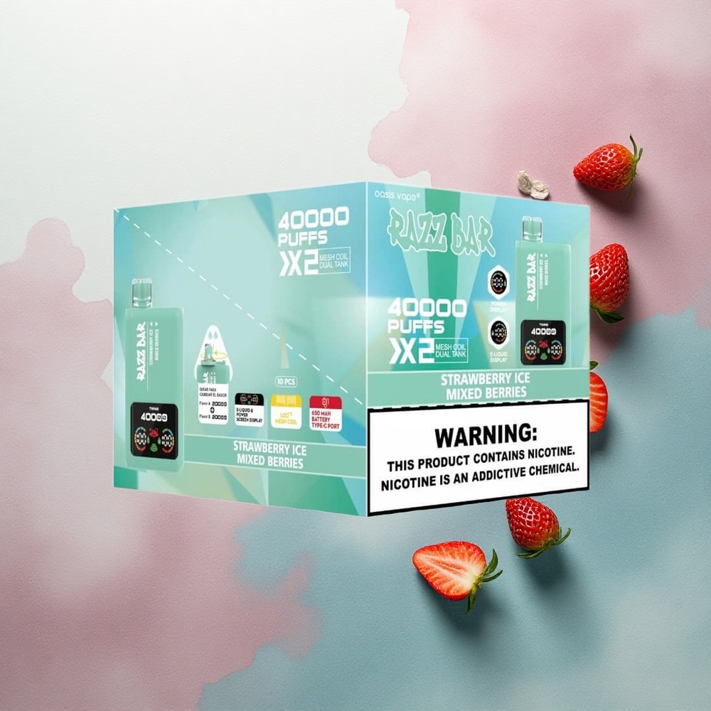 Razz Bar 40000 Puffs Strawberry Ice - Mixed Berries with 5% Nicotine and 650mAh Battery
