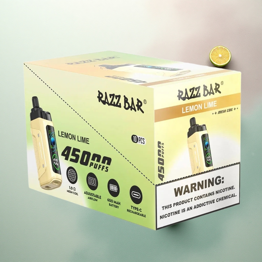 Razz Bar 45000 Puffs Lemon Lime Mesh Coil 650mAh Disposable Vape