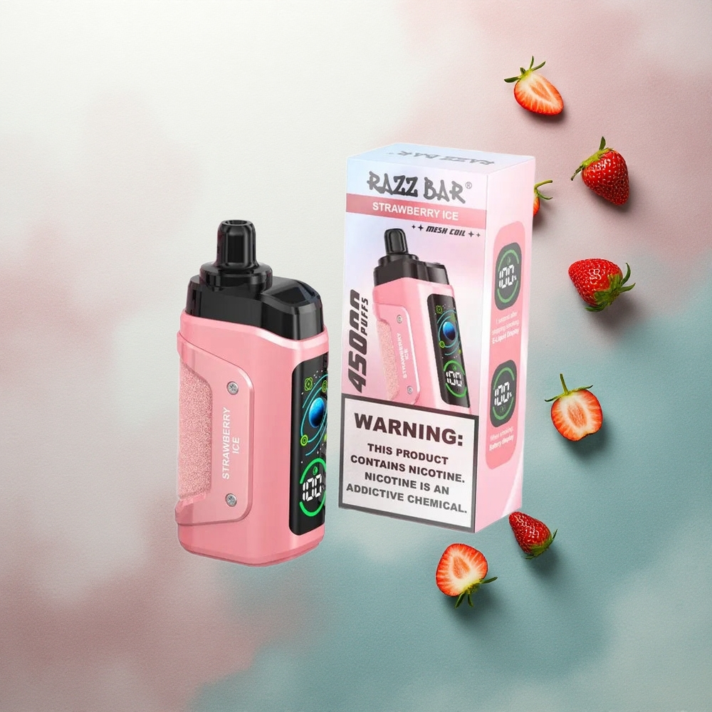 Razz Bar 45000 Puffs Strawberry Ice 650mAh Type-C Rechargeable