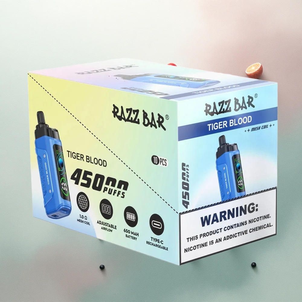 Razz Bar 45000 Puffs Tiger Blood Mesh 20mg Nicotine 650mAh