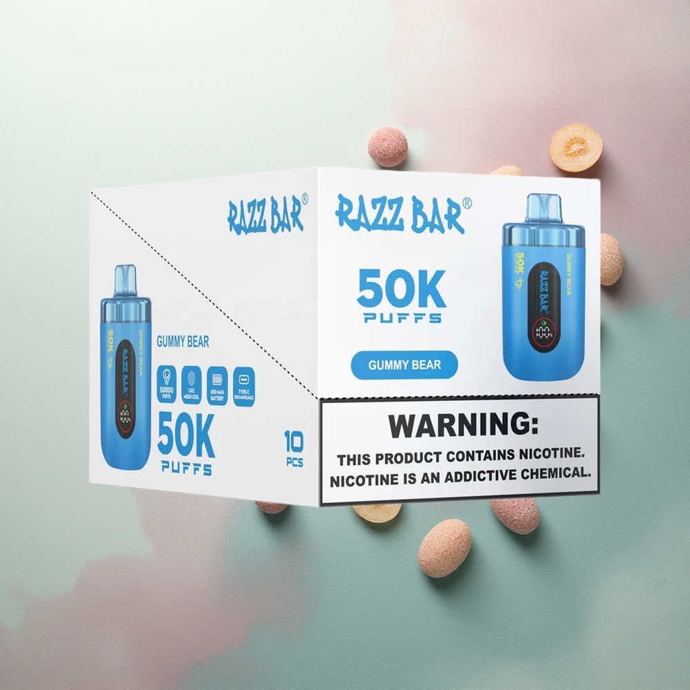Razz Bar 50K Puffs Gummy Bear 650mAh 2% Nicotine