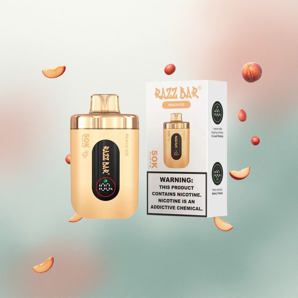 Razz Bar 50K Puffs Peach Ice 1.0 Ohm Mesh 650mAh