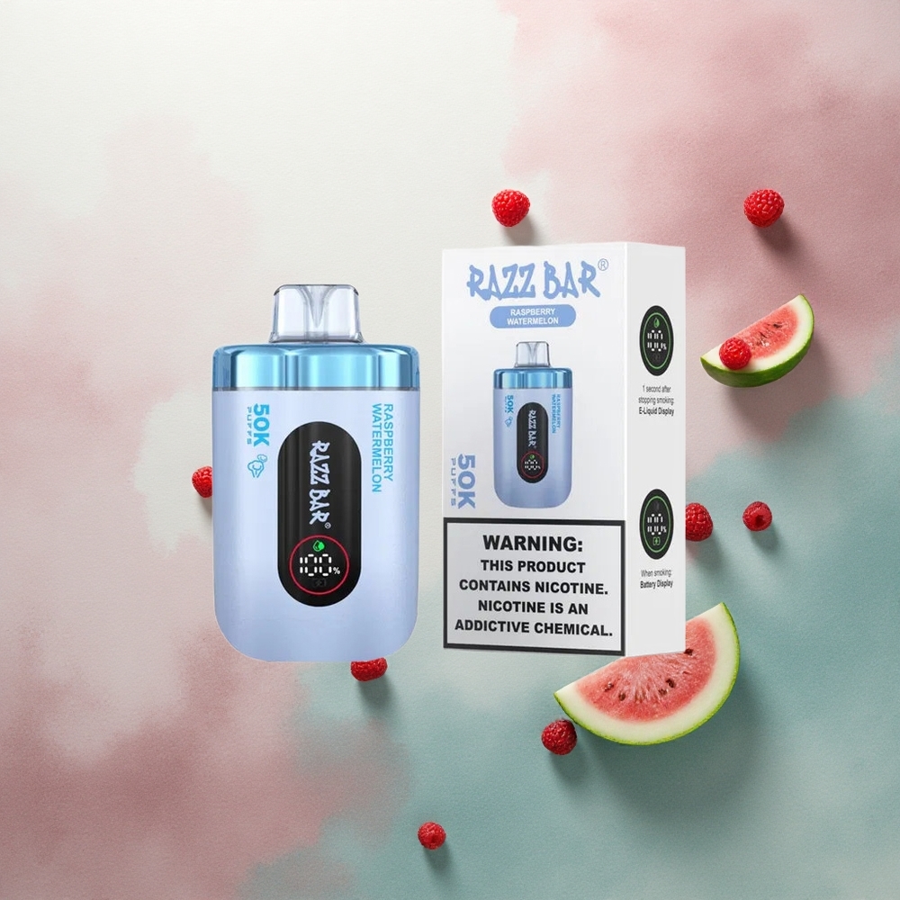 Razz Bar 50K Puffs Raspberry Watermelon 1.0 Ohm Mesh 650mAh 2% Nicotine
