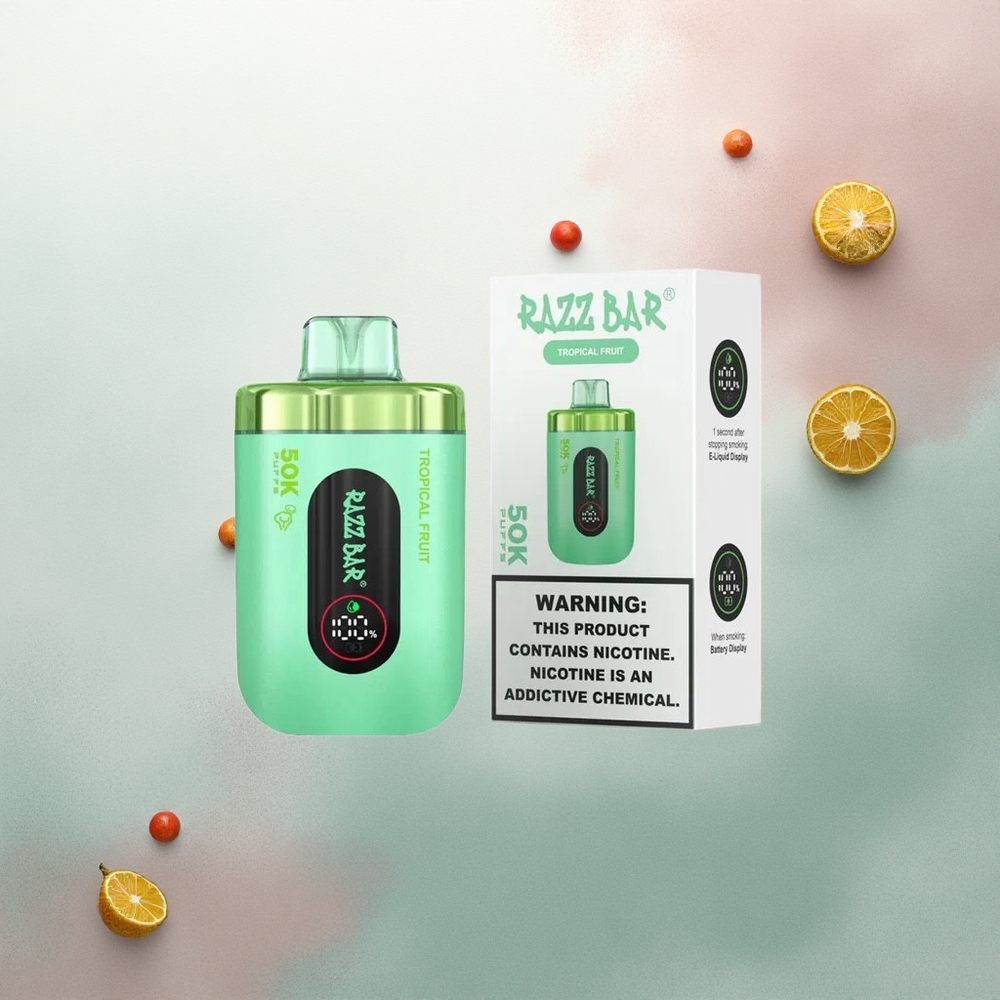 Razz Bar 50K Puffs Tropical Fruit 1.0 Ohm Mesh 650mAh Nicotine 2%