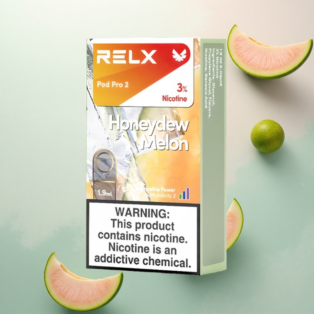 Relx Pod Pro 2 Vape Device Honeydew Melon 30mg/ml Nicotine 1.9ml 3 Voltage Modes