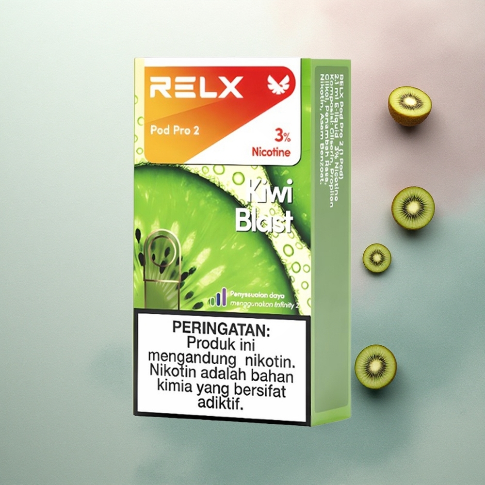 Relx Pod Pro 2 Vape Device Kiwi Blast 30mg/ml Nicotine 1.9ml 3 Voltage Adjustments