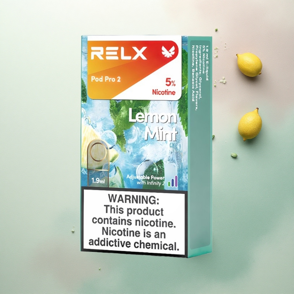 Relx Pod Pro 2 Vape Device Lemon Mint 50mg/ml Nicotine 1.9ml 3 Voltage Modes
