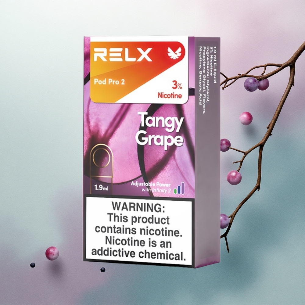 Relx Pod Pro 2 Vape Device Tangy Grape 30mg/ml Nicotine 1.9ml 3 Voltage Modes