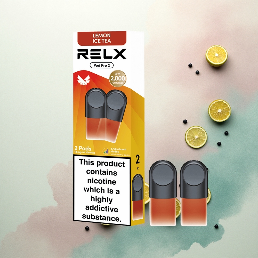 Relx Pod Pro 2 Vape Device Tea-Lemon Ice Tea 18mg/ml Nicotine 1.9ml 3 Voltage Adjustments