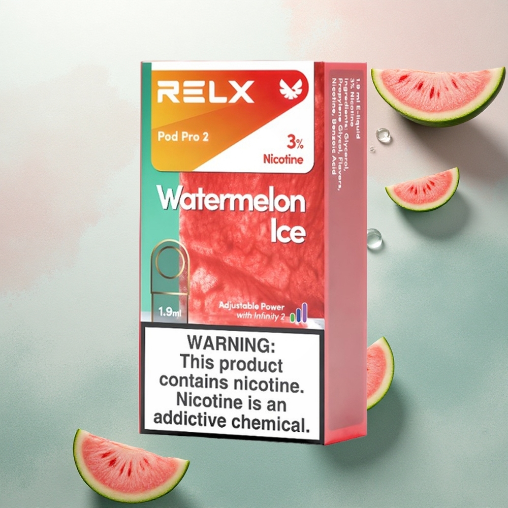 Relx Pod Pro 2 Vape Device Watermelon Ice 30mg/ml Nicotine 1.9ml Capacity 3 Modes