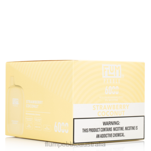 FLUM PEBBLES 6000 PUFFS 10 PACKS Strawberry Coconut - Flum Pebble Australia BN54V73